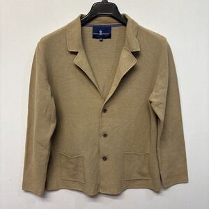 Eredi Pisano Men Cardigan Sweater Knit Blazer Jacket Size XXL 2XL Beige C012 -30